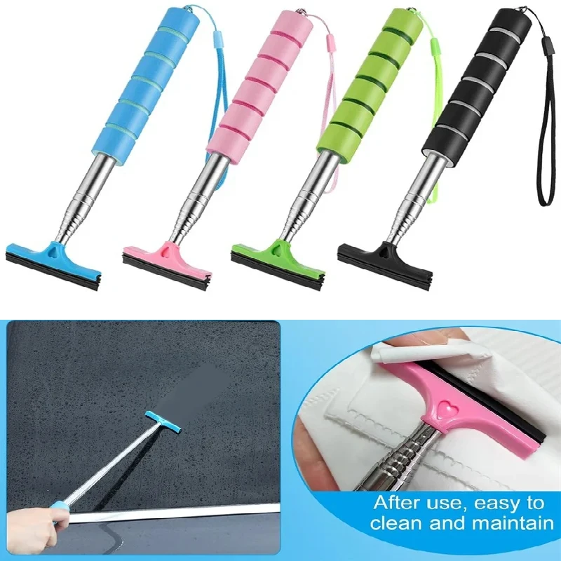 Car Rearview Mirror Wiper Retractable Rearview Mirror Drain Automatic Window Cleaning Brush    Portable Glass Cleaning Tool