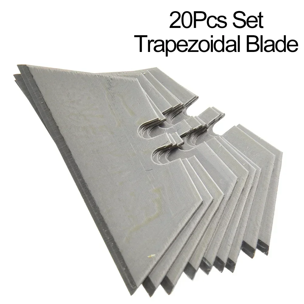 20Pcs Trapezoidal Blade Carbon Steel Replacement Blade DIY Art Craft Cutter Tool Multifunction Blade Hand Tools