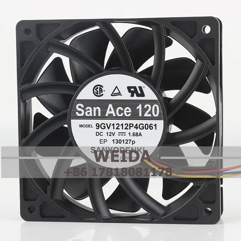

Original SANYO 9GV1212P4G061 DC12V 1.68A 12025 12CM chassis Power supply force cooling fan 120 x 120 x 25MM