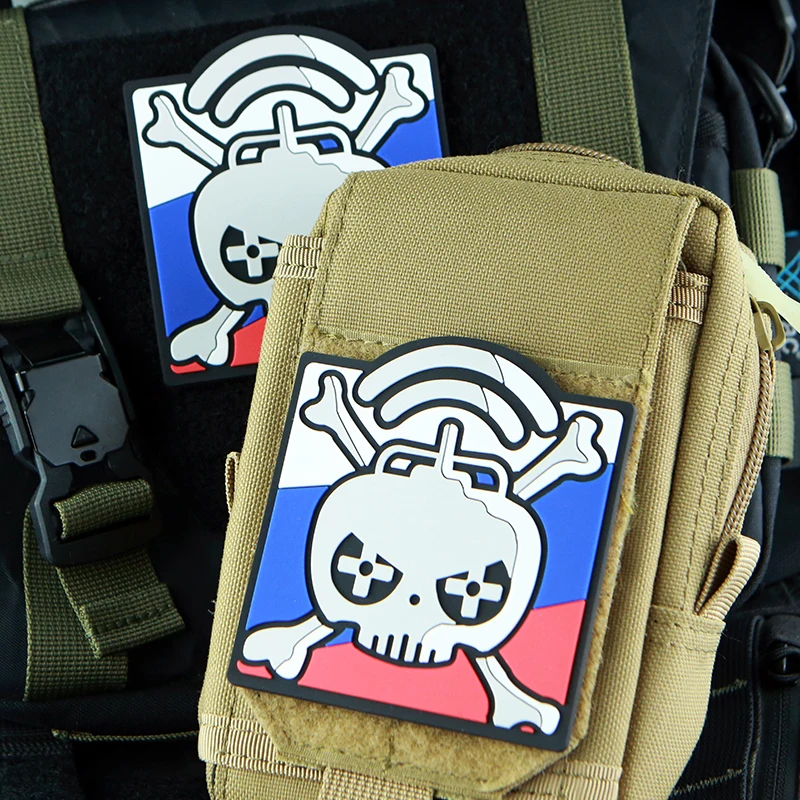 MMCOPY Reprints Russian Drone Morale Badge 3D PVC Hook and Loop Patch Outdoor Tactical Backpack Sticker Accessories for Handbags