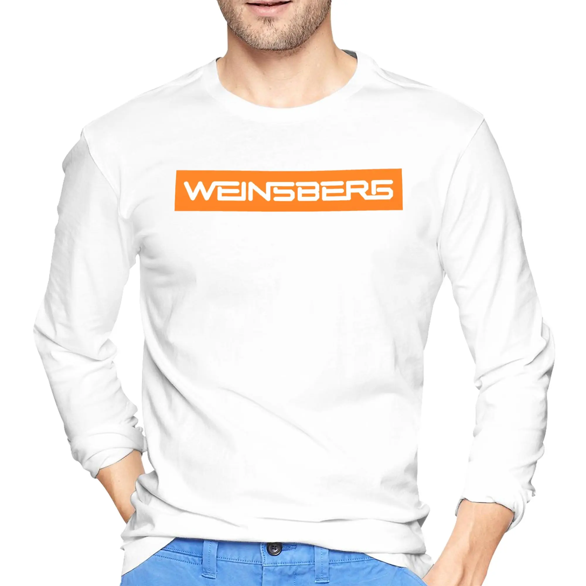 

Weinsberg Caravan Men's Long Sleeved T-shirt Casual Round Neck T shirts Spring and Autumn Men tops