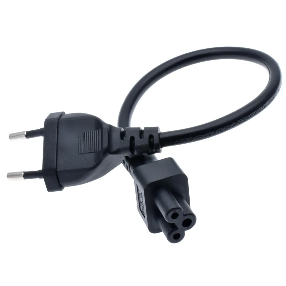 European Power Adapter Cord Cable 30cm EU Plug 2 Pin Male To IEC 320 C5 For Notebook Power Supply