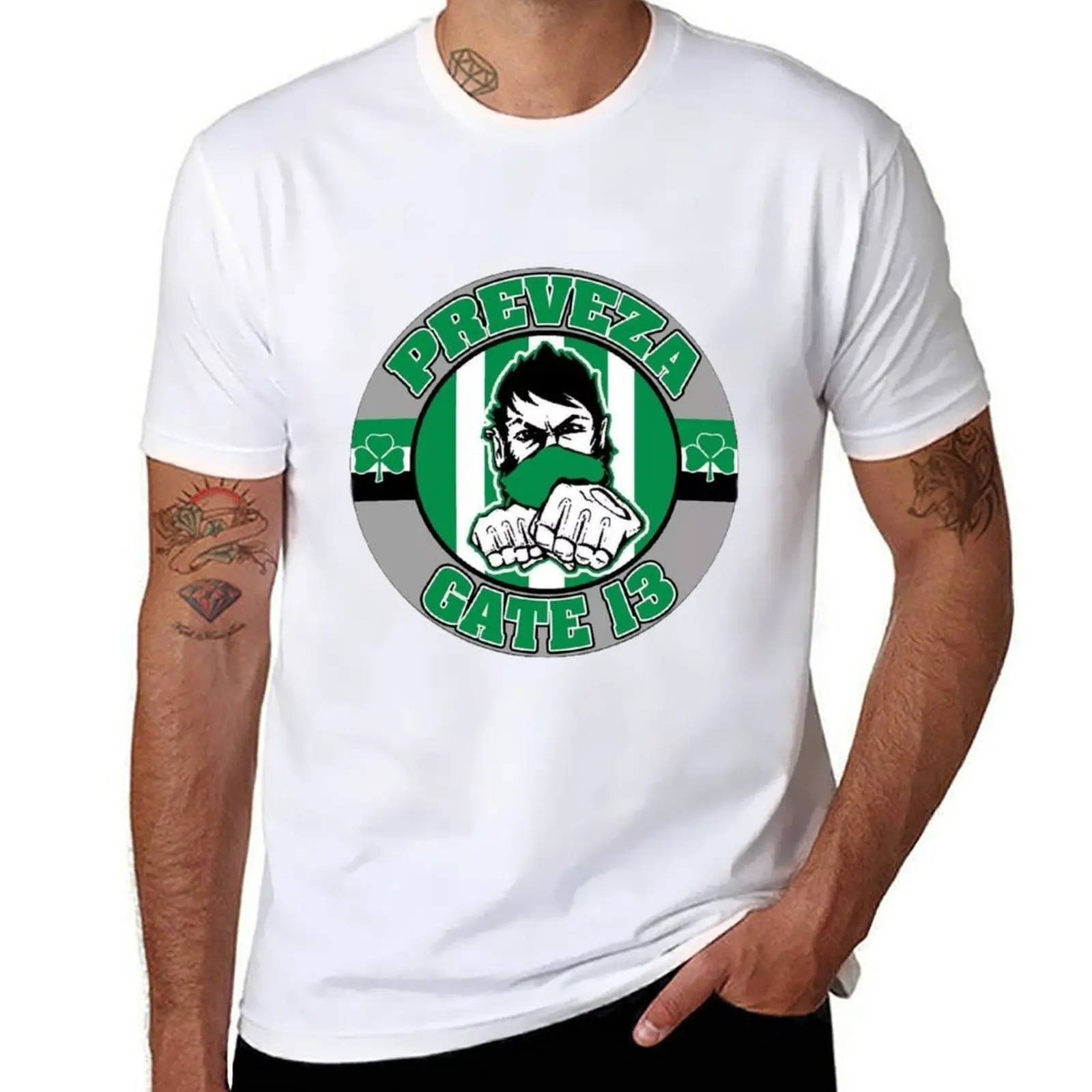 

PANATHINAIKOS ~GATE 13~ T-Shirt man t shirt cotton high quality t shirt for man t shirts for man slim fit T-Shirt