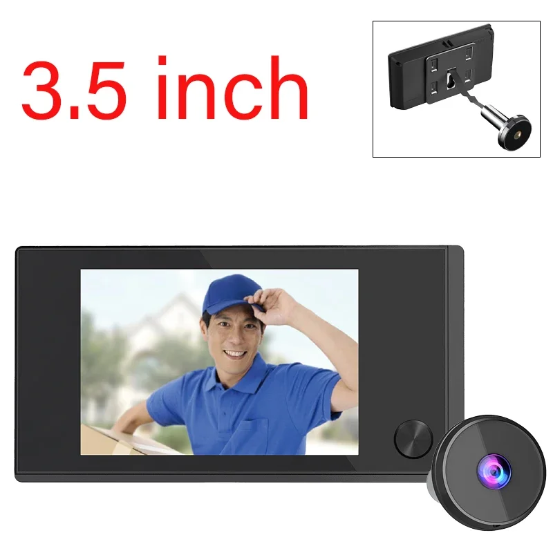 

3.5 Inch LCD Colour Screen Digital Doorbell Electronic Peephole Door Camera Viewer 120 Degrees Cat's Eye Outdoor Doorbell