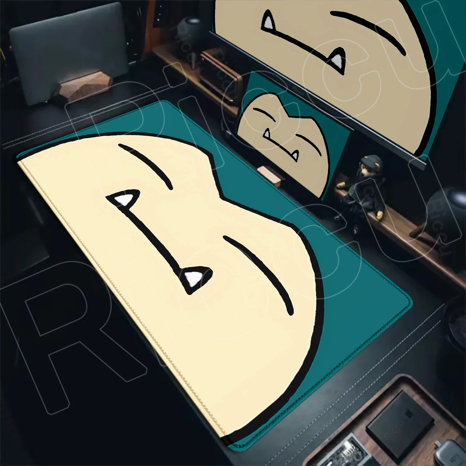 Kawaii Cute Fat Snorlax Mousepad Pokemon Computer Game Locking Edge Non-slip Mouse Pad Large Laptop Gaming Keyboard PC Desk Mat