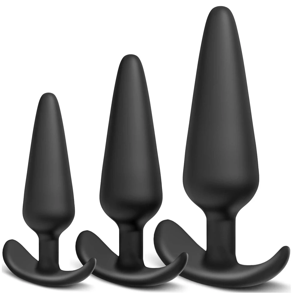 3PCS 100% Safe Silicone Dildo Anal Plugs Butt Plugs Unisex Sexy Stopper Adults Sex Toys for Men/Women Couples Trainer Massage