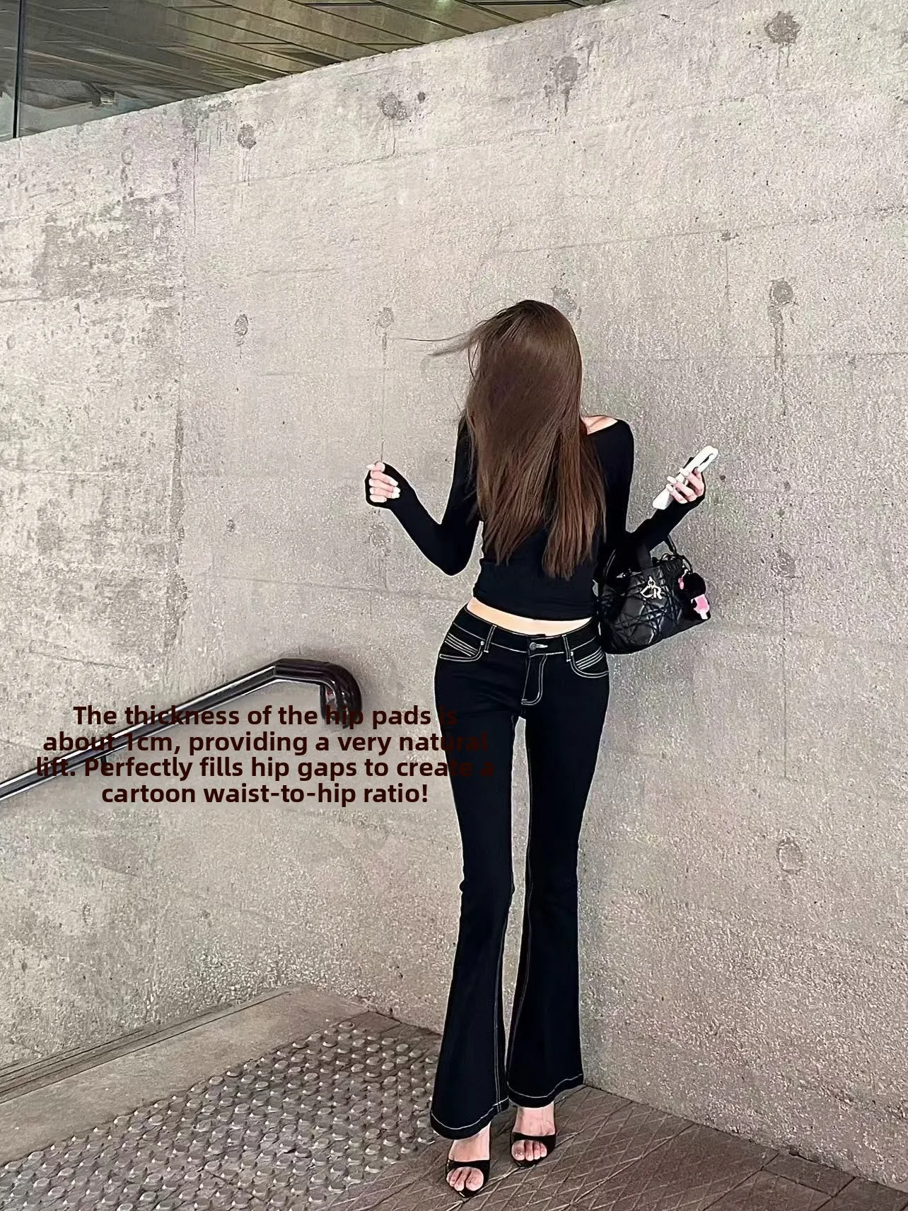 

High Waist Elastic Slimming Black Denim Jeans Women's Flared Long Pants Spring Autumn High Waist Bell Bottoms Cotton Stretch