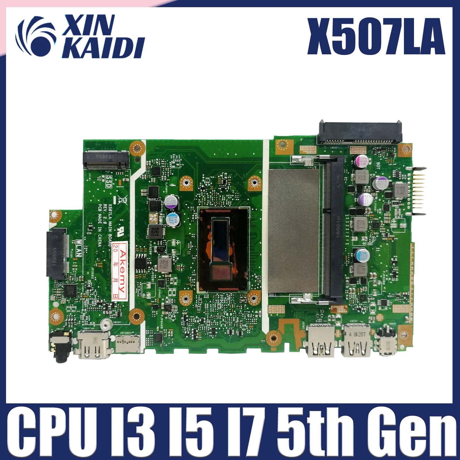 

X507LA Notebook Mainboard For ASUS X507L A507LA R507LA F507LA A507L R507L F507L Laptop Motherboard CPU I3 I5 I7 5th Gen