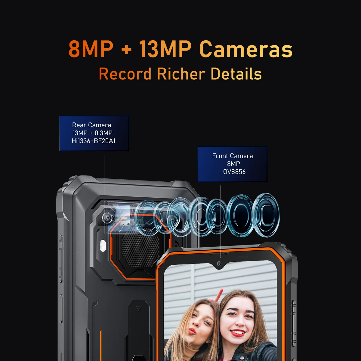 Imagem -05 - Pro Smartphone Robusto Celular Nfc Android 13 656 Helio P35 6gb Mais 128gb 13000mah Carga Rápida 18w Blackview-bv6200