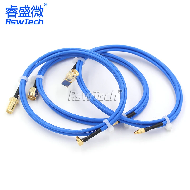 1PCS SMA-J SMA-KY to MMCX-J MMCX-JW RF adapter cable SMA to MMCX extension test cable 086/RG405 semi flexible coaxial jumper