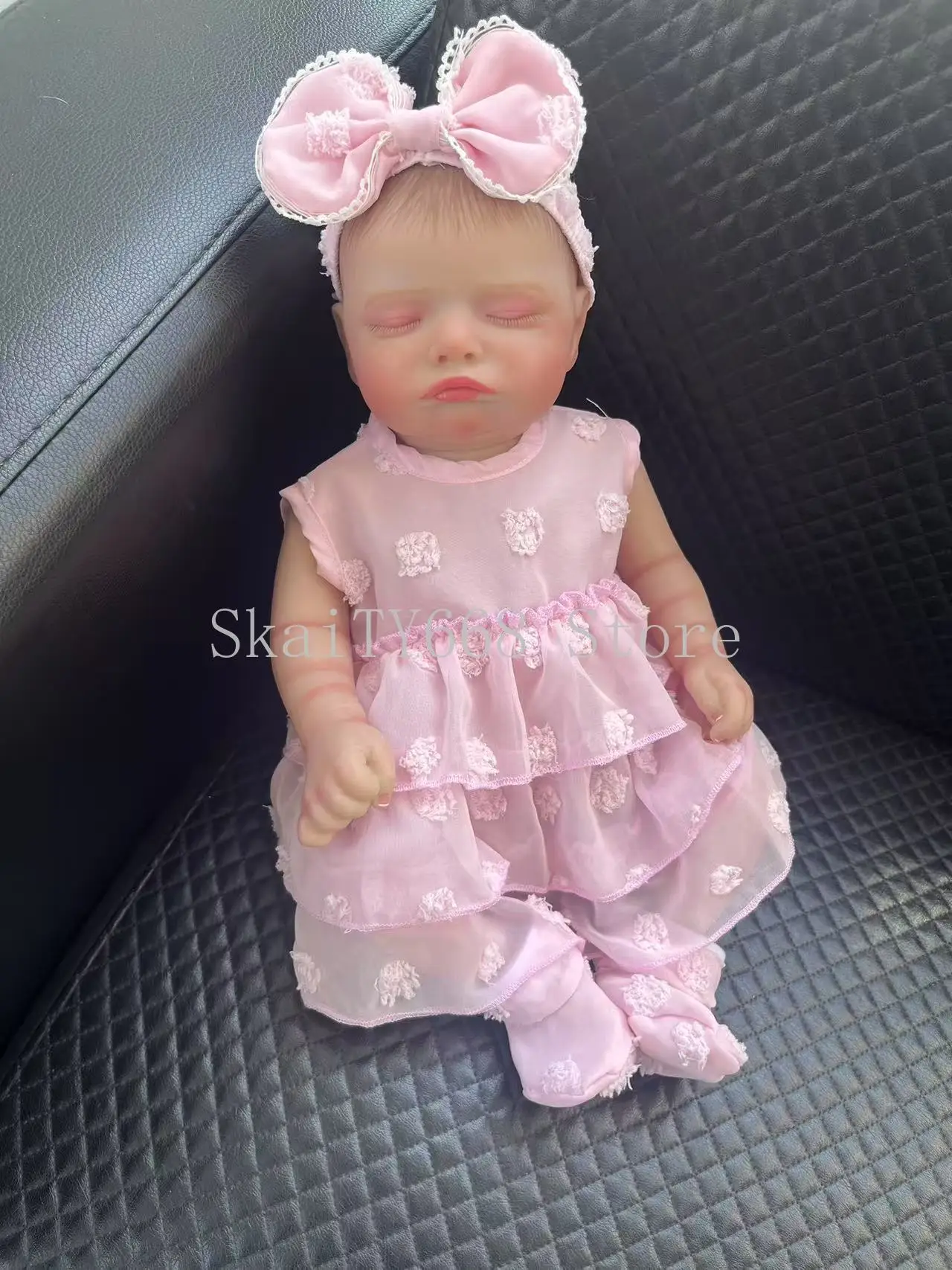18 インチ シリコーン ベビードール リボーン ロザリー ソフト ビニール リアルなリアルな新生児女の子 3D スキンと目に見える静脈 リアルな画像