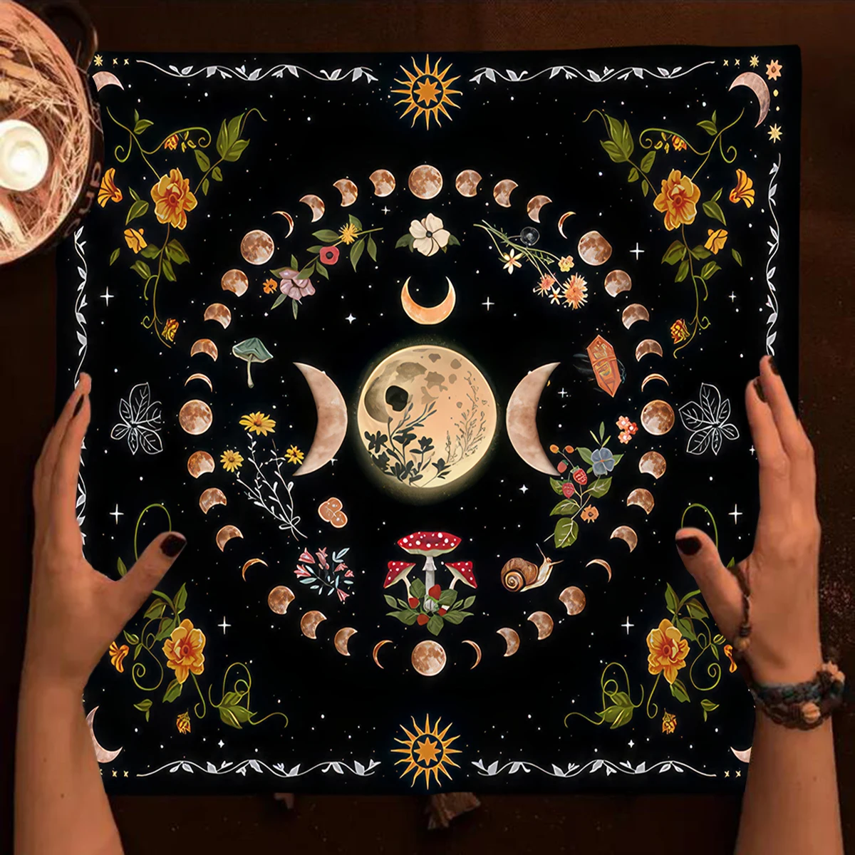 Triple Moon Altar Cloth Tarot Card Tablecloth For Spread Tarot Reading Cloth Witchcraft Divination Astrology Board Game Mat