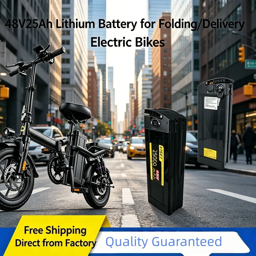 

VISET Silverfish-Batterie Pour Vélo Électrique, 48V,20Ah 25Ah Batteries Haute Capacité, Cellules 18650 Puissance 500-3000W