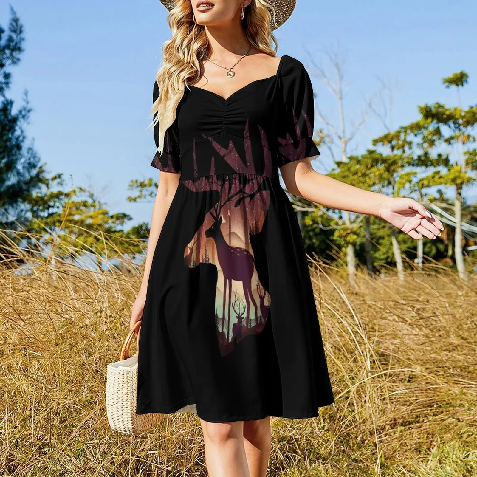 Mystical Deer Sleeveless Dress Casual dresses sexy short dresses daring women's evening dresses Dress