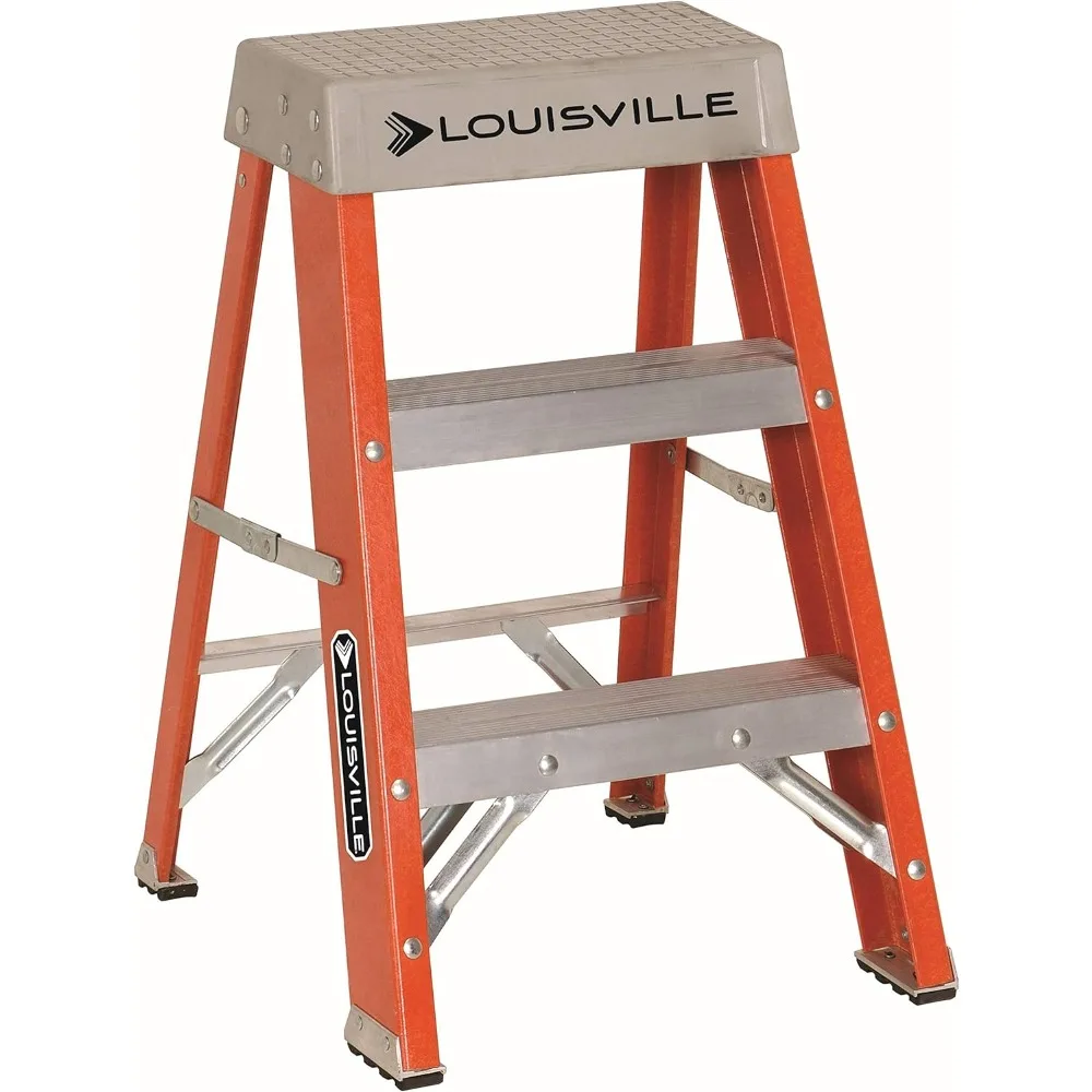 Louisville Ladder 2-Foot Fiberglass Step Stool Industrial, 300-Pound Load Capacity, Type IA, FS1502