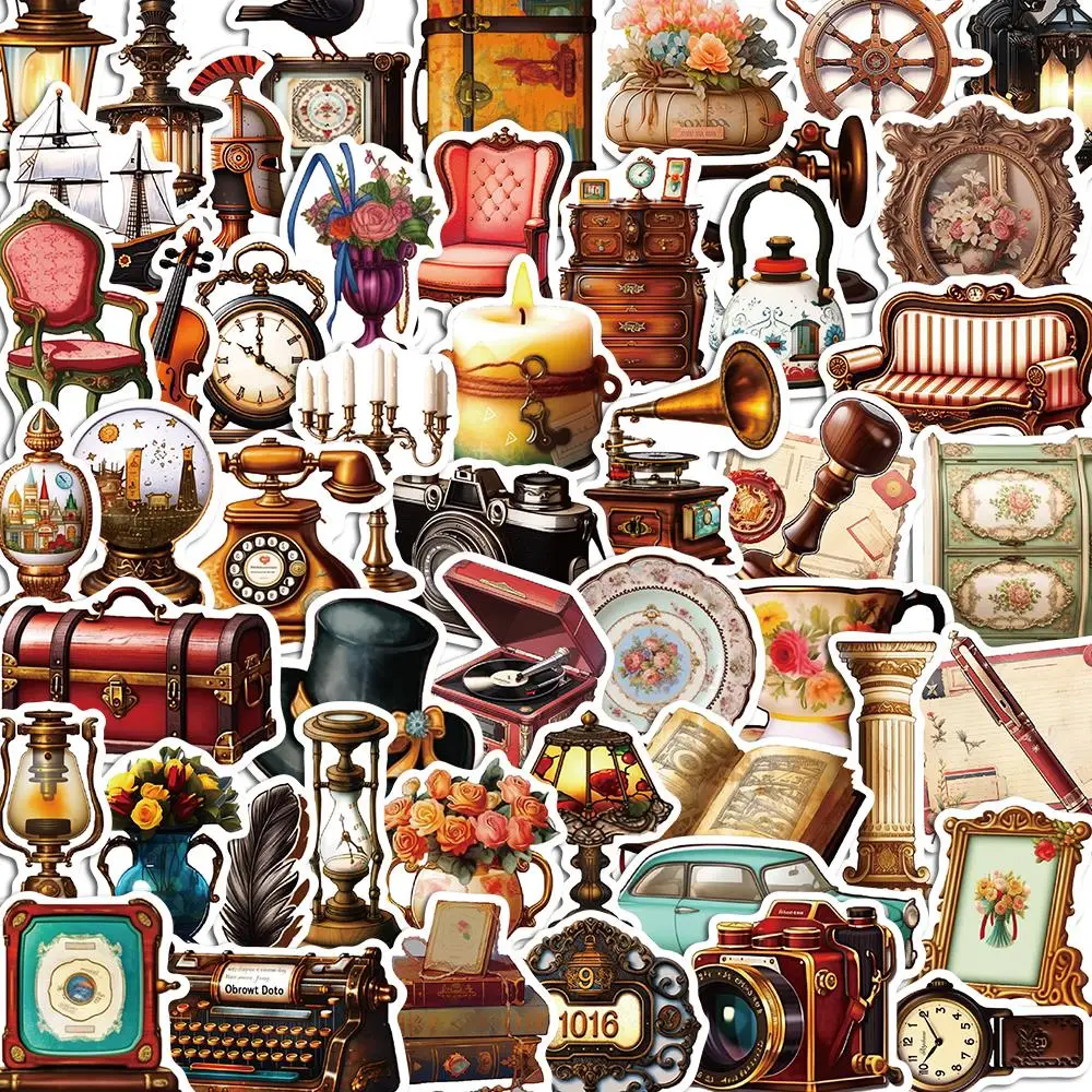 

10/50PCS Retro furniture Vintage Stickers Pack DIY Skateboard Motorcycle Suitcase Stationery Decals Decor Phone Laptop Toys