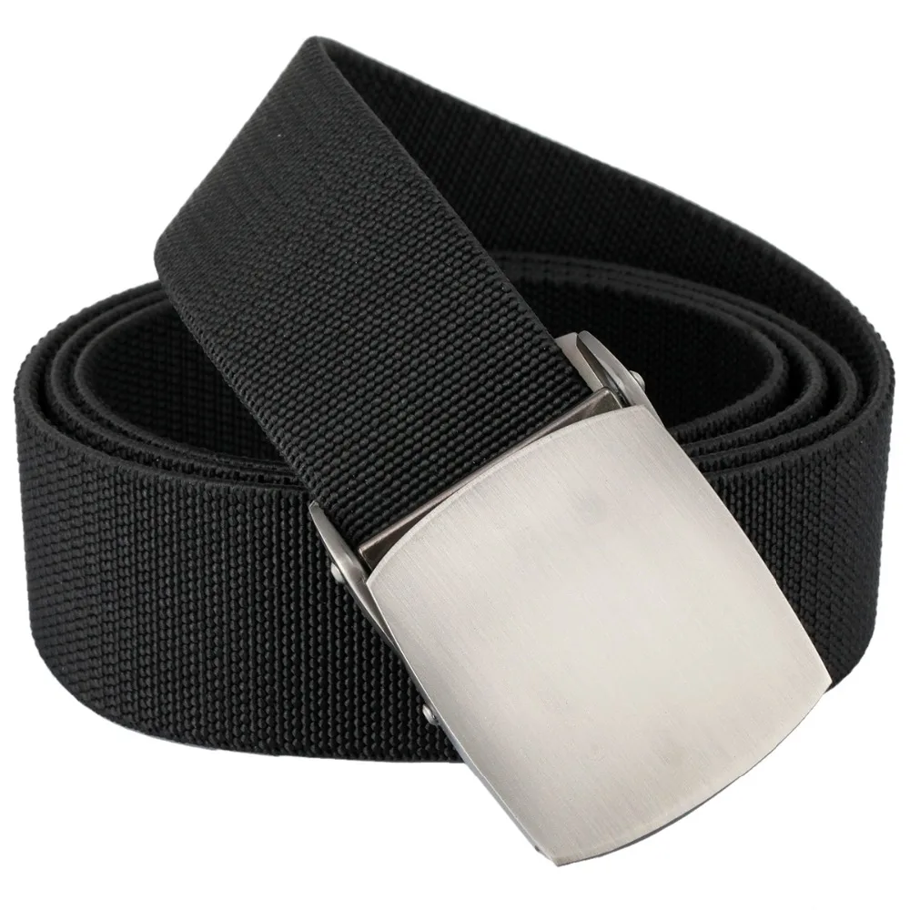 Tactical Military Style Polypropylene Webbing Stretch Smooth Button Outdoor Elastic Belt For Men