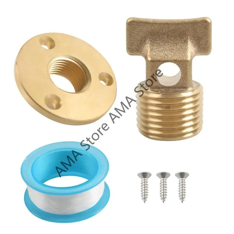 

1set 1/2inch NPT Brass Marine Drain Plug for Boat Drain System Most Boat Hulls Yacht Marine Accessories