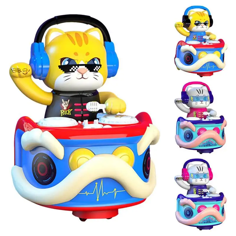 DJ Electric Cat Learning Toy 360 Driving With Music Lights Hip Hop Universal Wheel Dancing Robot For Ages 6 Months boys girls