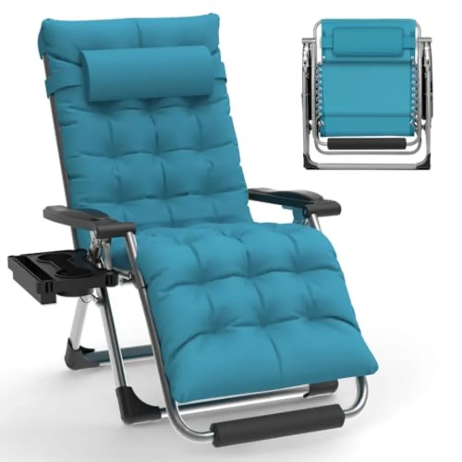 

Oversized Zero Gravity Chairs XL 29IN Padded Anti Gravity Chair Zero Gravity Lounge Chair Folding Reclining Patio Chair