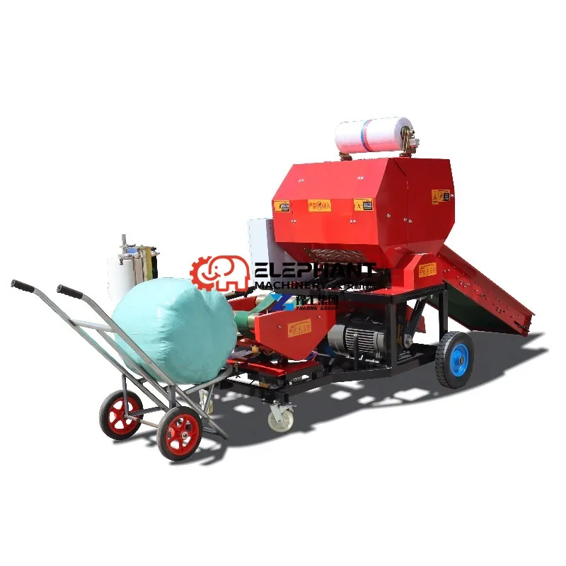 Automatic Round Silage Hay Baler Machine Silage Packing Equipment for Farm Grass Straw Forage Baling Processing Work