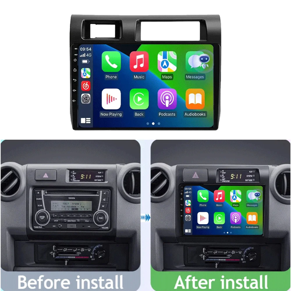 Android 15 Carplay Car Radio For Toyota Pickup Land Cruiser LC 70 79 Series 2007-2020 Multimedia Player Stereo 2din Head Unit