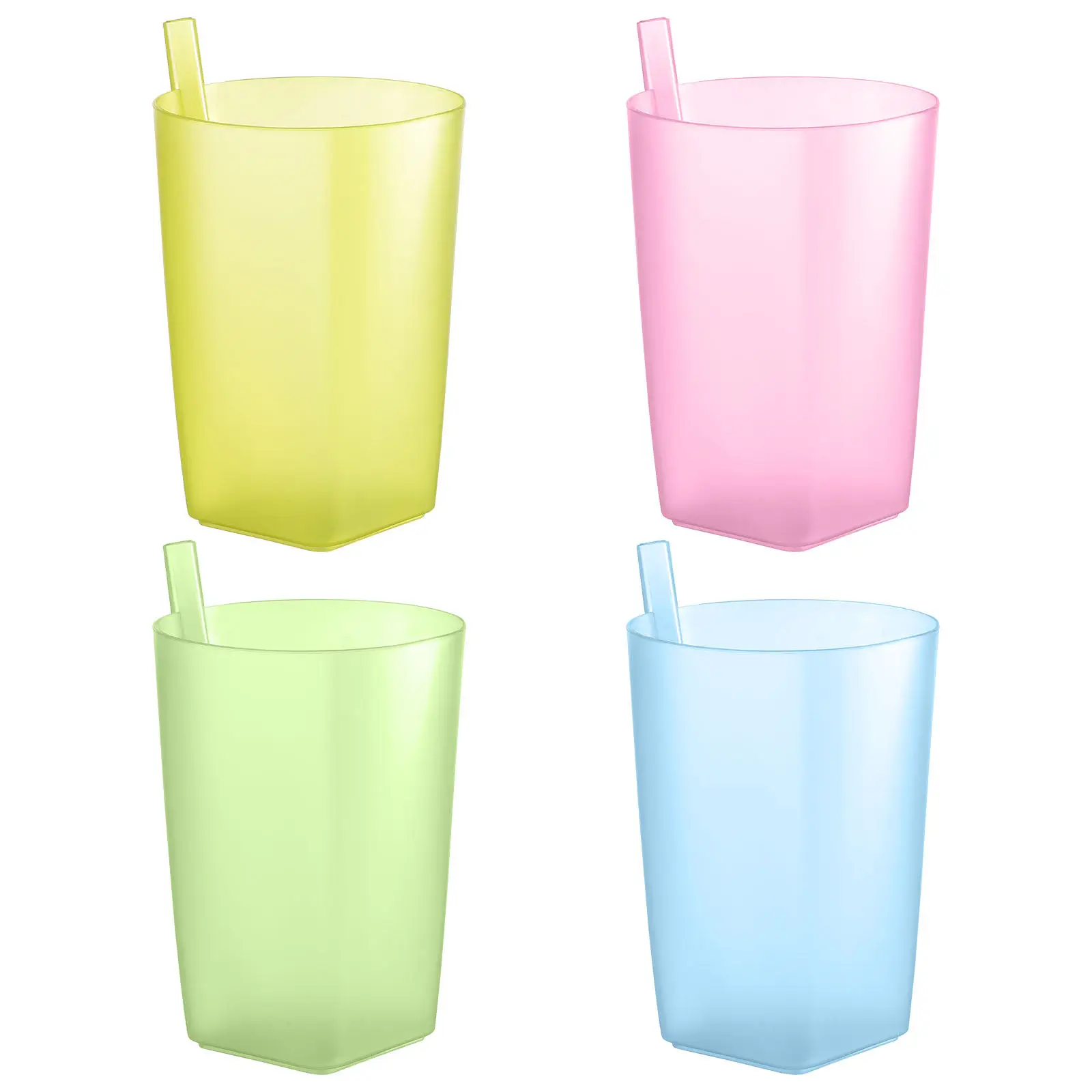 

Colored Sippy Cups Kids Toddler Drinking Cups Straws Durable Food Grade Plastic Safe Smooth Rim Stackable Home School Picnic