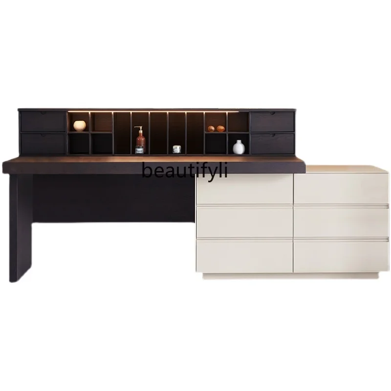 

Italian minimalist desk with bookcase shelf integrated writing desk modern minimalist desk home dresser combination