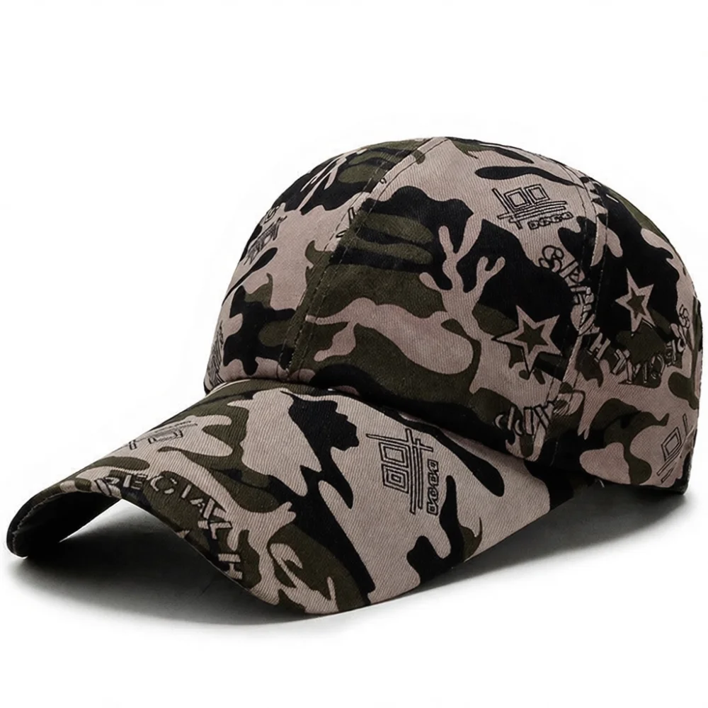 Camouflage Baseball Cap Casual Outdoor Hat Tactical Training Sunshade Travel Hiking Fishing Sport Caps