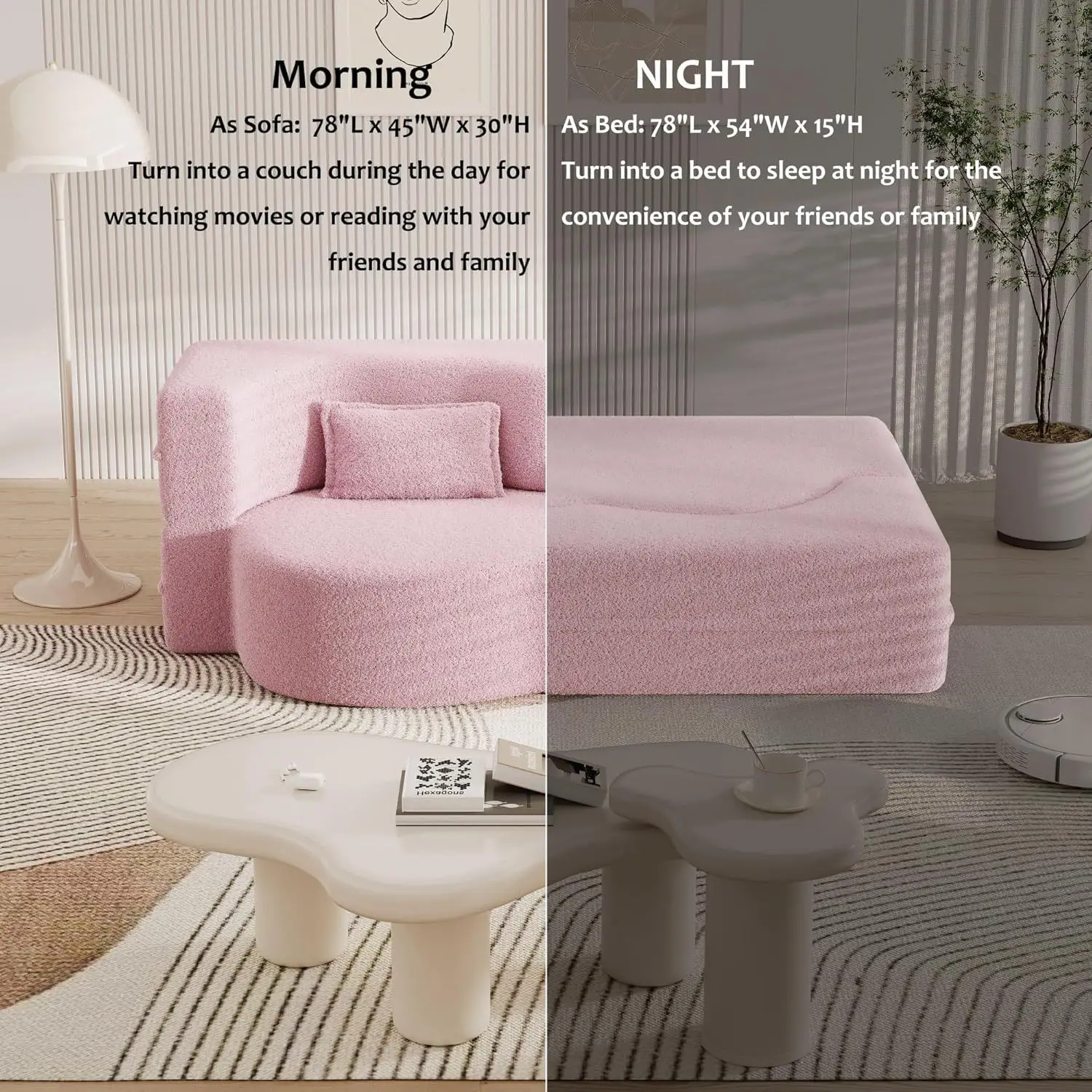 Coofull Living Room Multifunctional Folding Compression Sofa Bed Modern Vacuum Compression Sofa Furniture