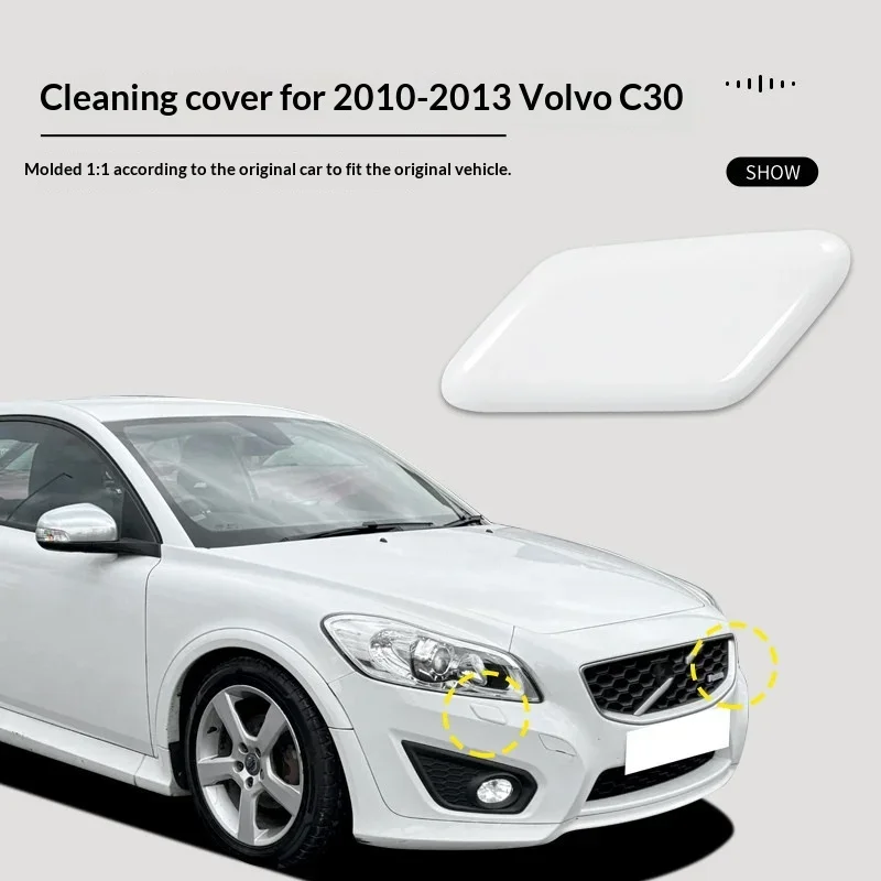 For 2010-2013 Volvo C30 Front Bumper Headlight Washer Nozzle Cover Painted Headlamp Cleaning Jet Cap