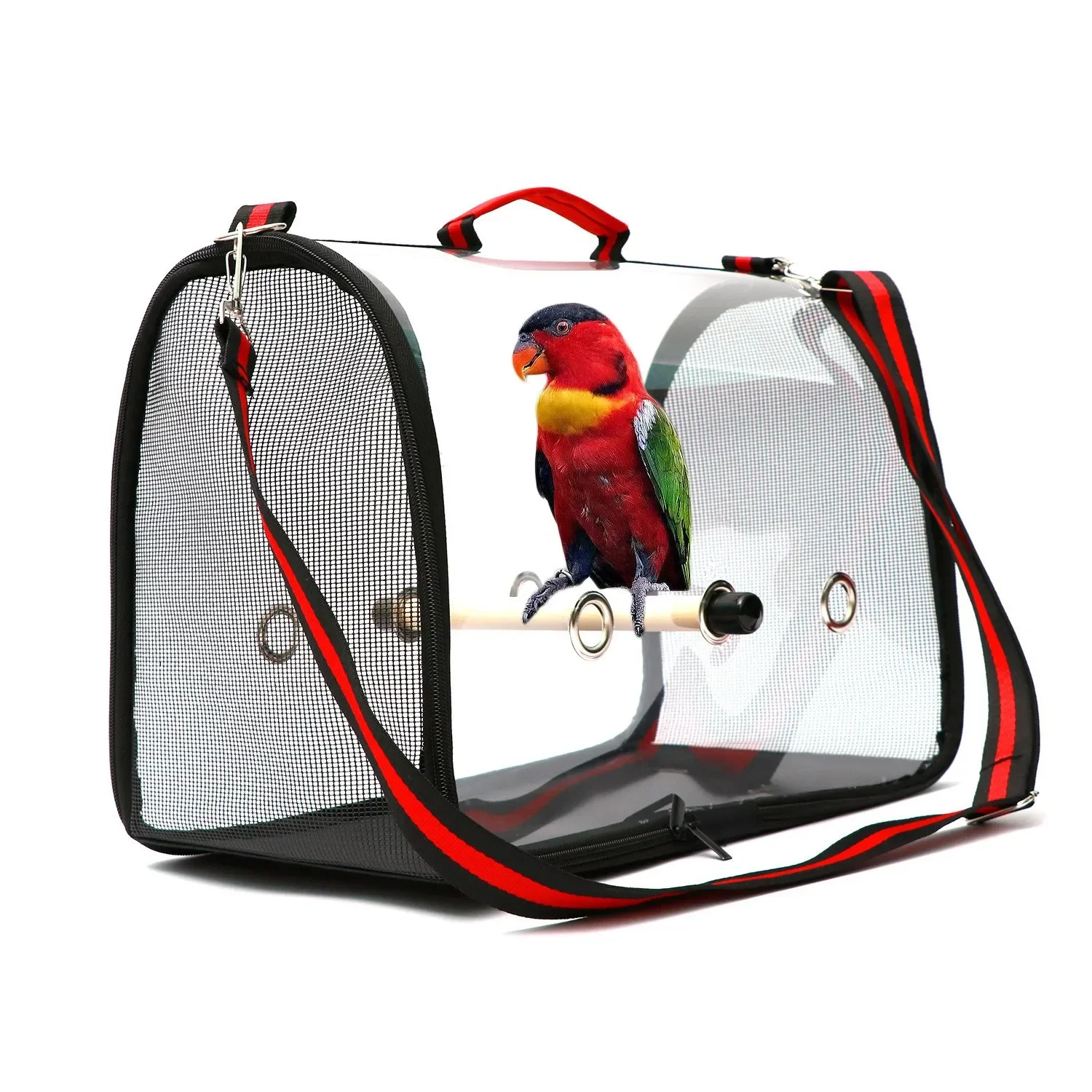 Portable Clear Bird Parrot Transport Cage Breathable Bird Carrier Travel Bag Small Pet Rabbit Guinea Pig Chinchilla Outdoor Bag