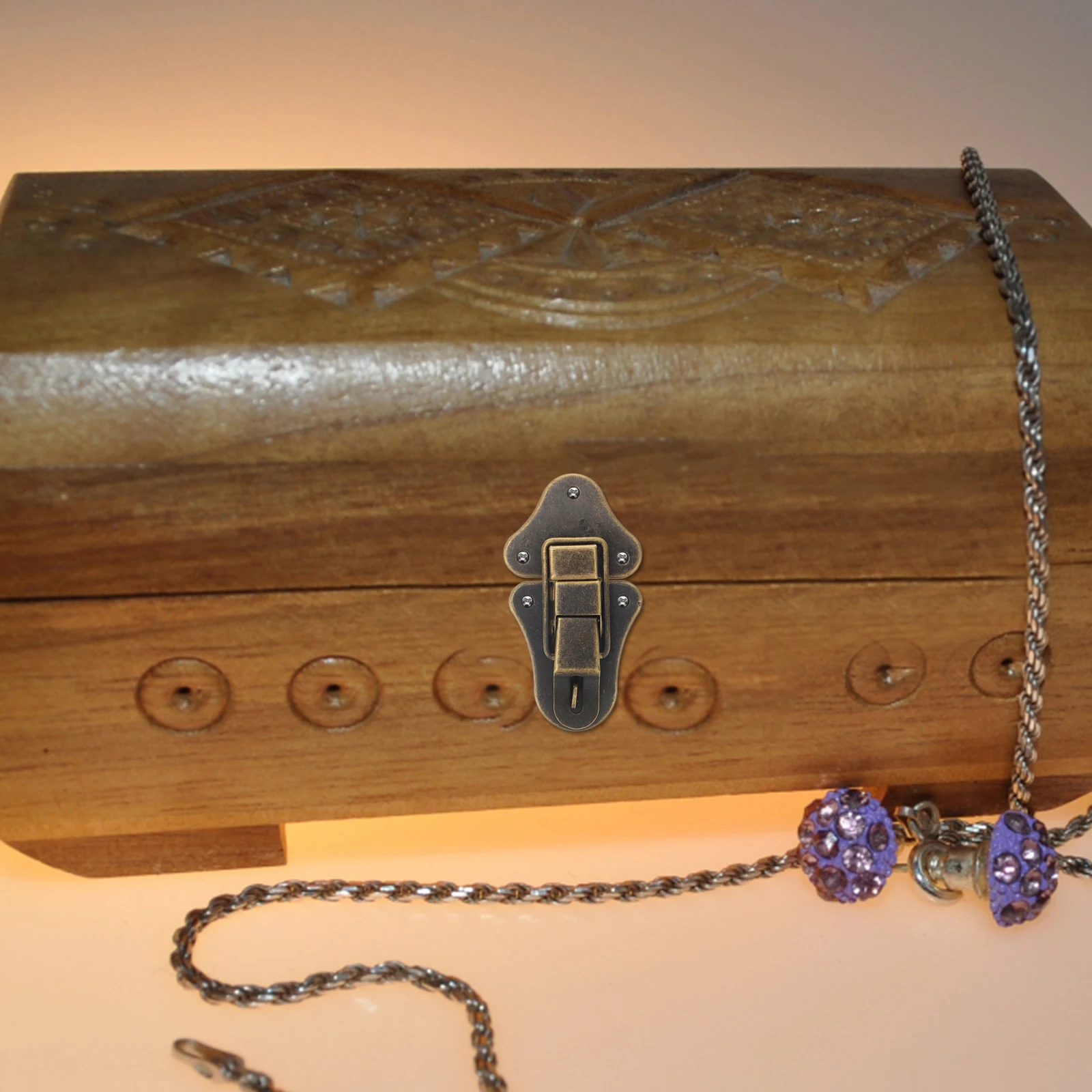 

8 Pcs Lock Latch Vintage Small Door Wood Hasp Catch Chest Latches Hardware Metal Locks Wooden Box