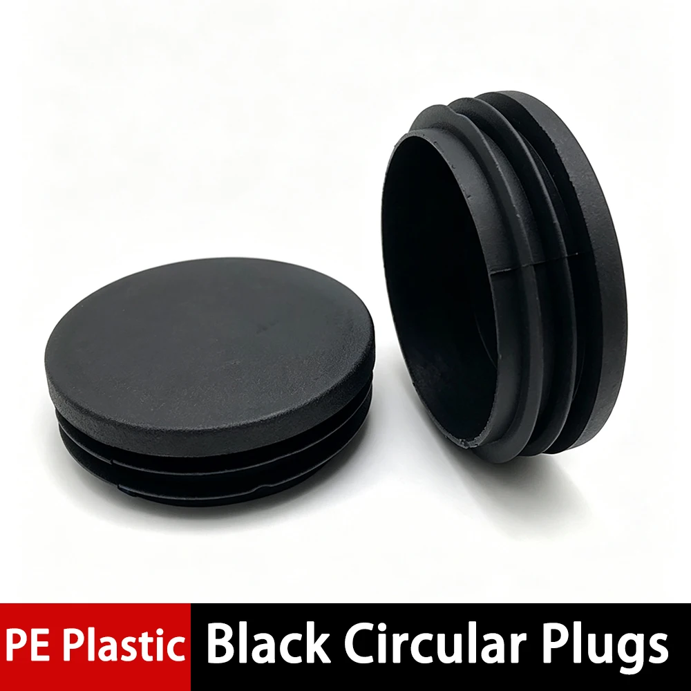 2~20Pcs Black Circular Plastic Plugs Furniture Table Foot Tip Chairs Legs Pad Protector CoverBicycle Handlebar Plug 10mm~100mm
