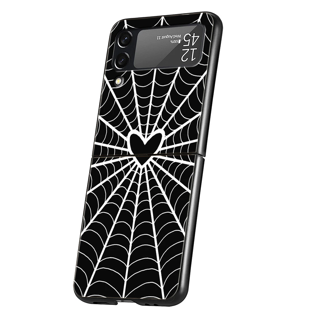 حافظة لهاتف سامسونج جالاكسي Z Flip 3 4 5 6 7 حافظة لهاتف سامسونج جالاكسي Z Flip3 Flip4 Flip5 باللون الأسود الصلب قابلة للطي