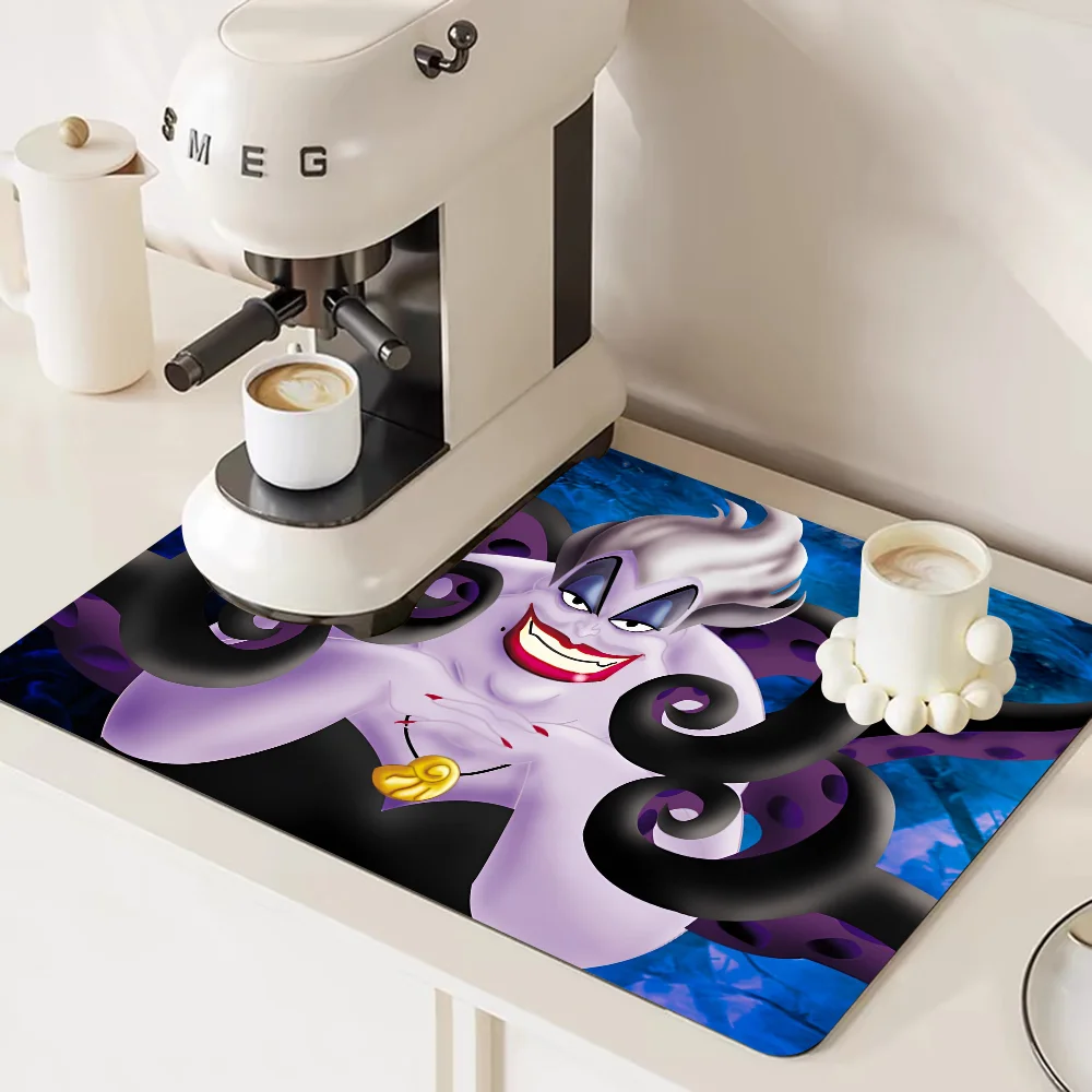 Ursula Villains Kitchen Draining Mat Tableware Pad Coffee Dish Drying Mat Placemat Bathroom Kitchen Drain Pad