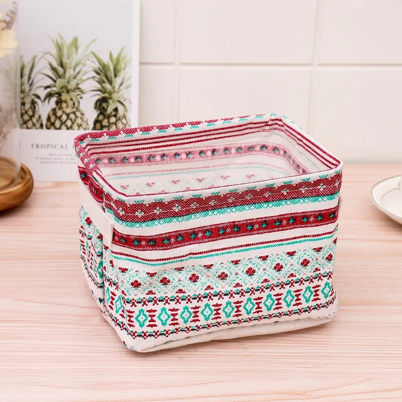 NEW Foldable Desktop Storage Basket Sundries Storage Box Underwear Cosmetic Organizer Jewelry Scarf Socks Storage Basket Bags