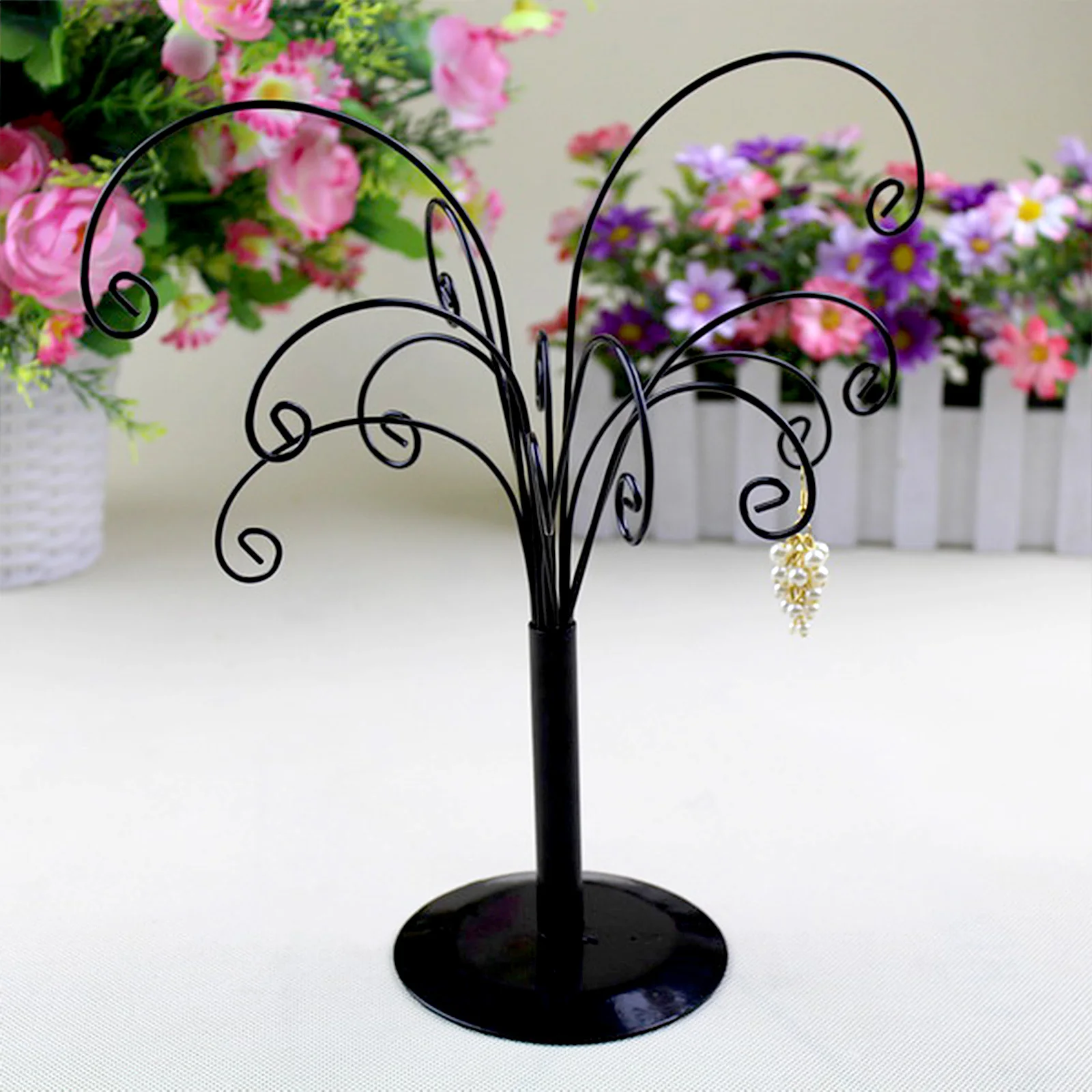 Storage Rack Display Stand Ornament Tree Shape Multifunctional Wrought Iron For Earrings Pendant Bracelet Watch Decorative Frame