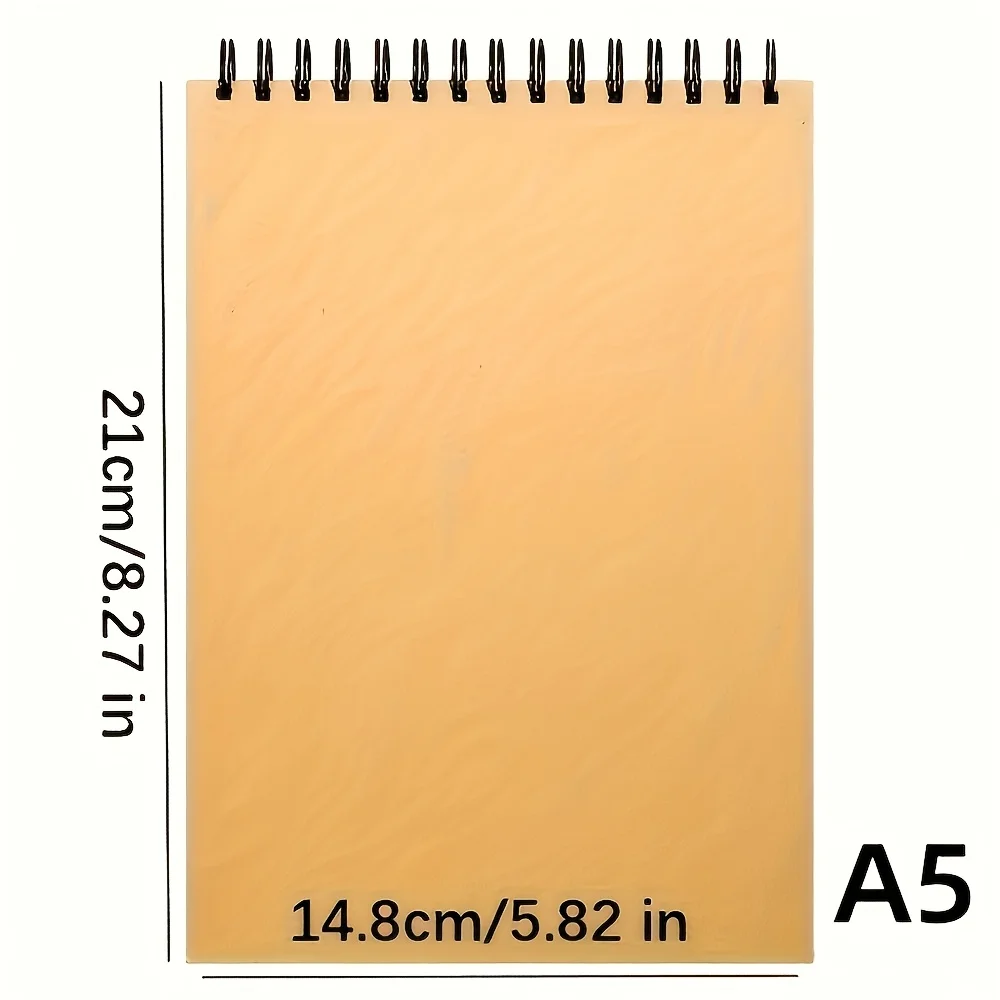 2pcs A5 sketchbooks,spiral-bound sketchbooks with a spiral cover made of kraft paper,blank spiral notebooks suitable