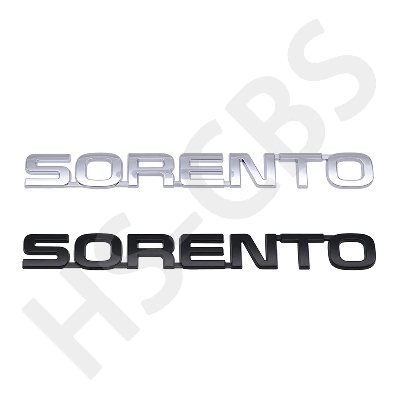 Emblema em metal 3D com a letra Sorento, logotipo Sorento, adesivo para porta-malas traseiro de carro, adesivos para