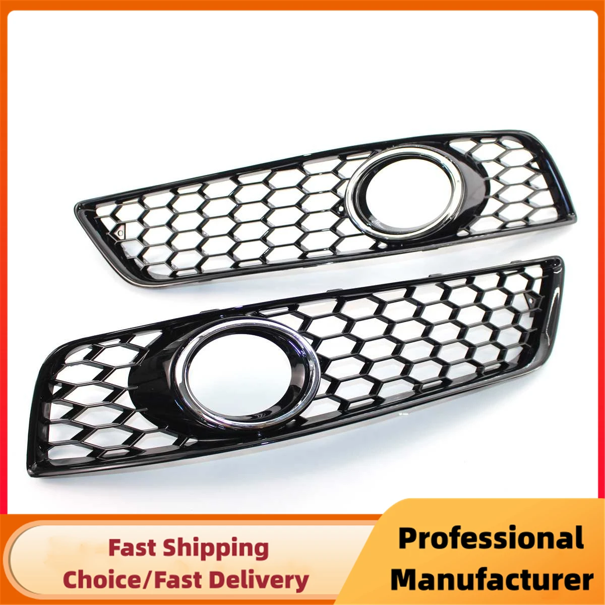 For Audi A3 8P 2009-2013 Front Bumper Fog Light Grille 1Pair Car Honeycomb Mesh Fog Lamp Grille Cover