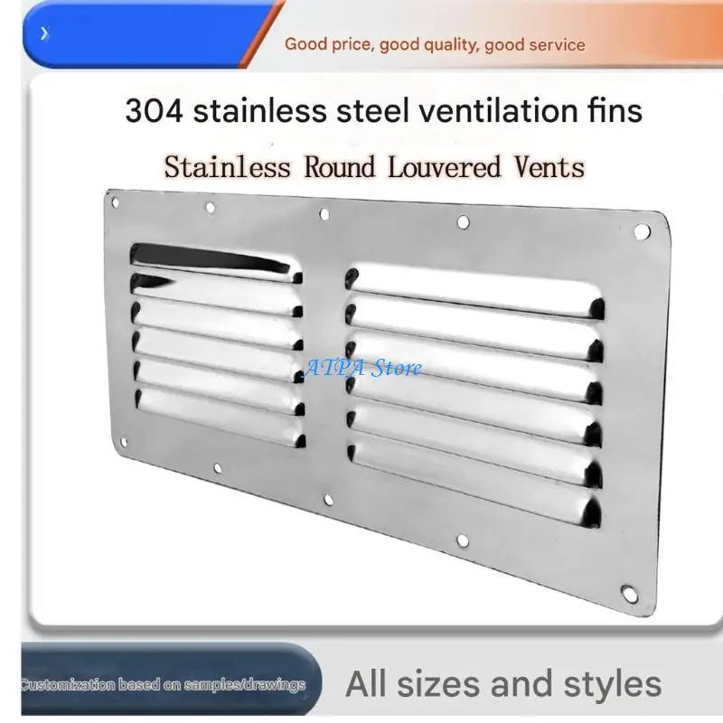 U13C High Efficiency Marine Vent Double Hole Stainless Steel Louvered Cover for Ventilation Exhaust In Saltwater Environments