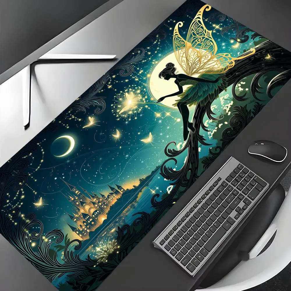 

Castles and Elves Mouse Pad Large Computer Office Game Table Mats Rubber Anti-slip XXL mouse mat HDP Long Desk Pads Extended pad