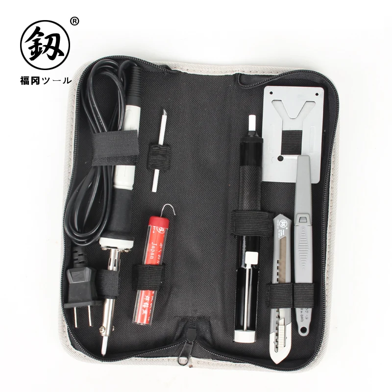 

Japan Fukuoka Tools 8 Pieces of Electric Iron Set Waterproof Oxford Bag Electric Iron Set Constant Temperature 30W