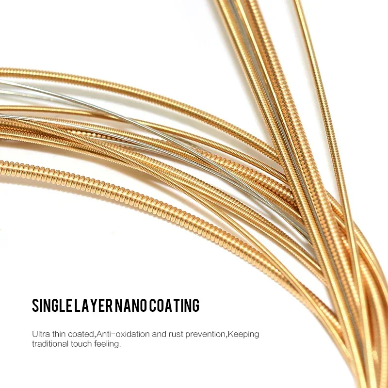 Corde per chitarra acustica Orphee Serie Q nichelate di corde esagonali alte in acciaio al carbonio Accessori per chitarra acustica folk