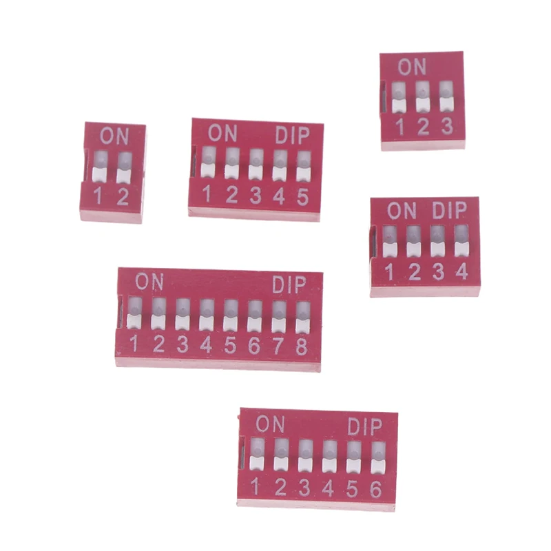10pcs Slide Type Switch Module 1 2 3 4 5 6 8PIN 2.54mm DIP Red Pitch Toggle Switch Red Snap Switch Dial Switch IGMOPNRQ