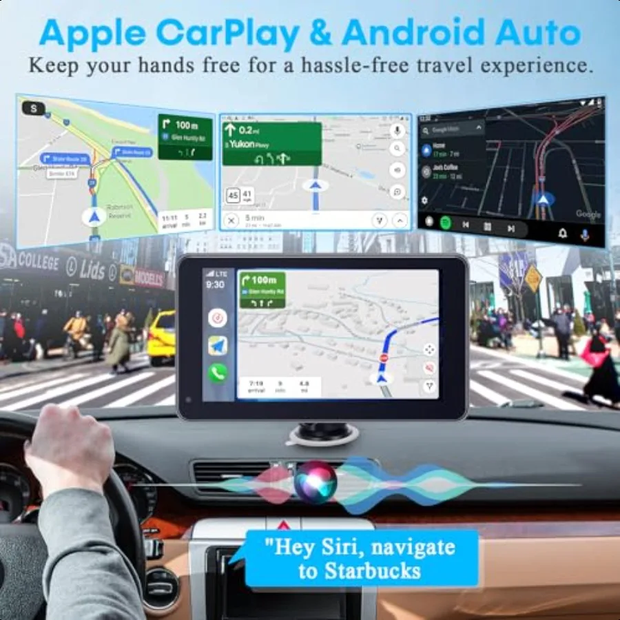 Carplay لشاشة السيارة المحمولة Apple: سهلة الإعداد 7 بوصة Android Auto Wirel Car Play Touchscreen مع GPS Navigation Bluetooth F #2