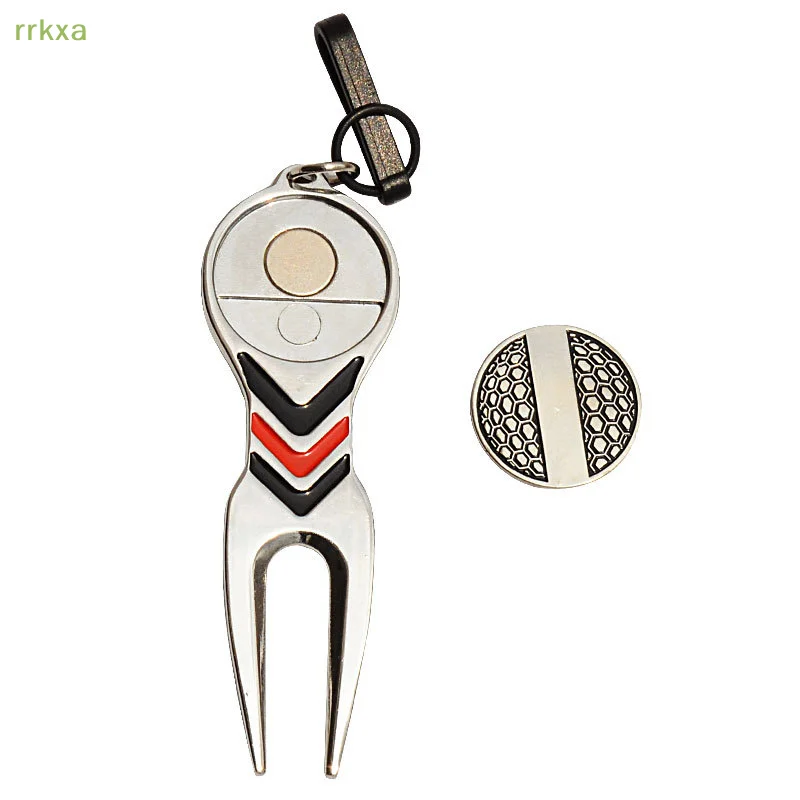 Golf-Reparaturwerkzeug: Magnetischer Ballmarker aus Legierung mit Gürtelclip – Standard-Golf-Sportzubehör