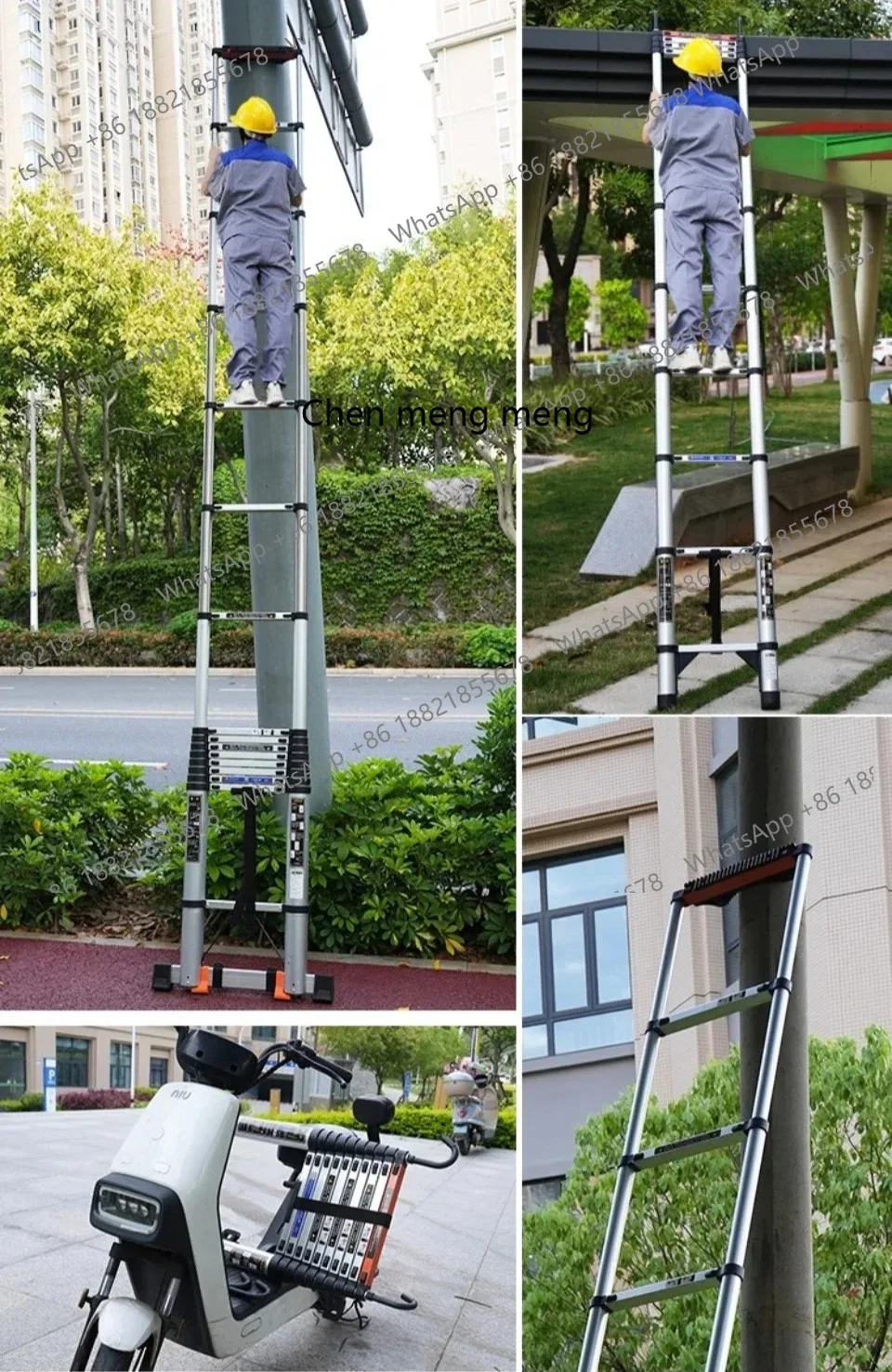 New arrive Compact Telescopic Straight Ladder Quick Retraction Design For Loft And Household Use