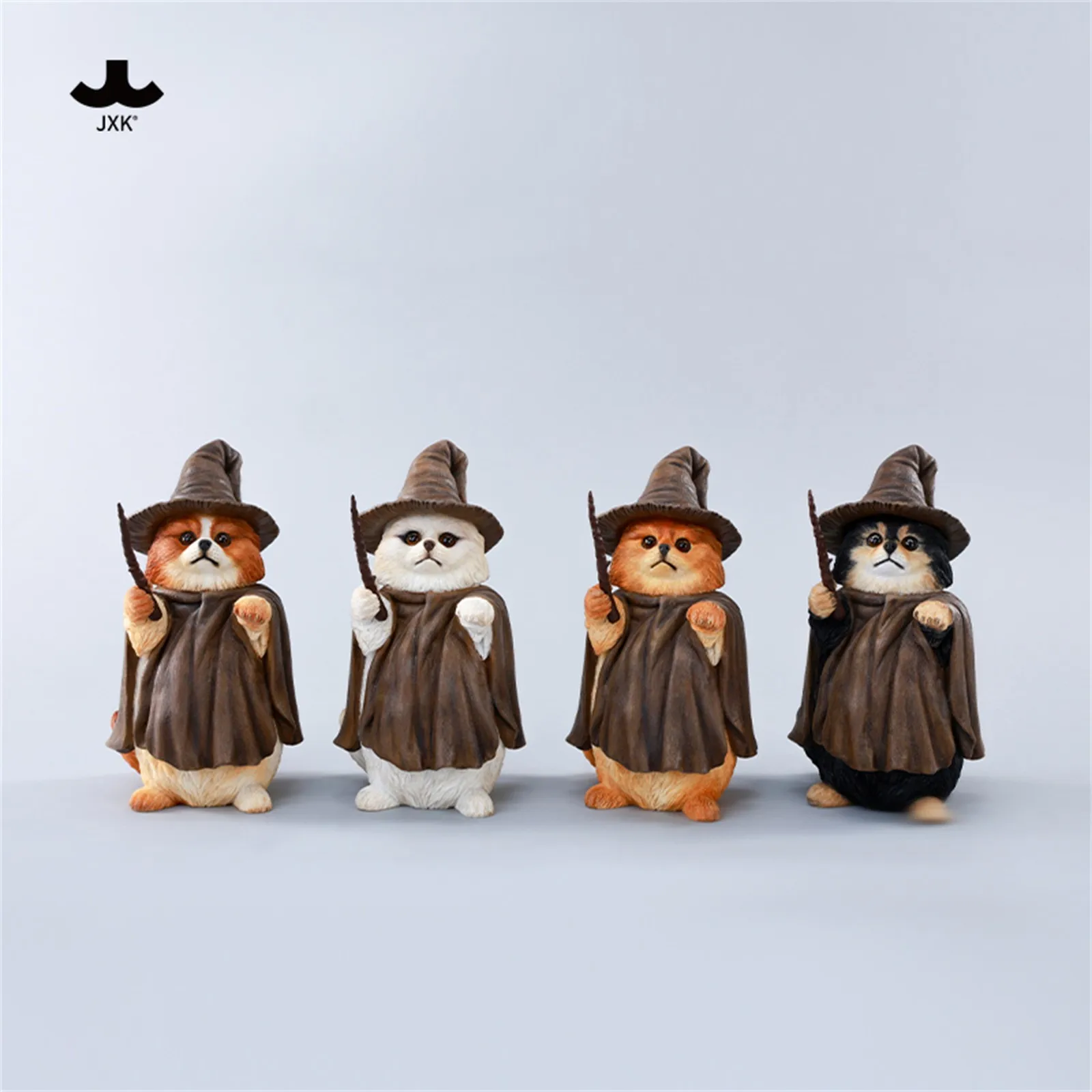 

JXK Wizard Dog Model Cute Pet Figurine Simulation Animal Scene Puppy Statue Desk Ornament Home Collection Decor Birthday Gift